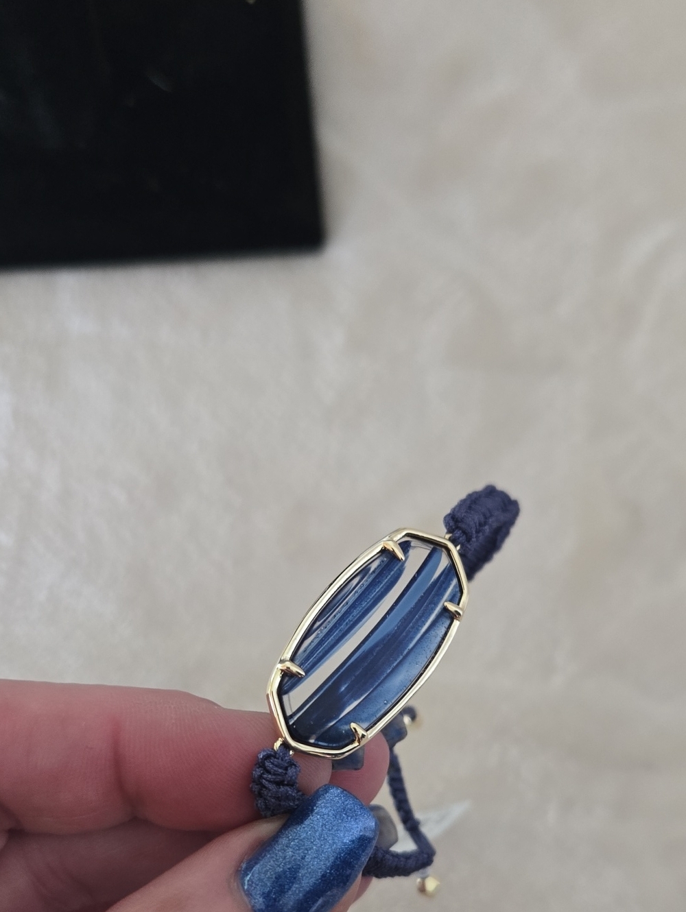 Nwt Kendra ScottGold-Plated Blue Stone Adjustable Bracelet